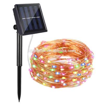 100LED Christmas wedding decoration light copper wire string lights Holiday 10M Solar led string light