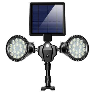 Outdoor Dual LED Solar Patio Light PIR Motion Detector Upgraded Sun Charging Spot light